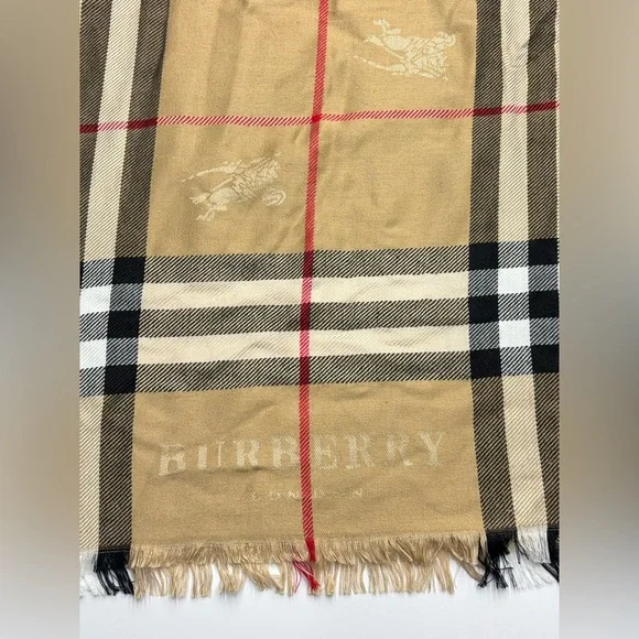 Burberry London Classic Nova Check 100% Cashmere Scarf Made in Scotland - Picture 5 of 10